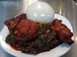 Vegetable soup, swallow with Turkey 